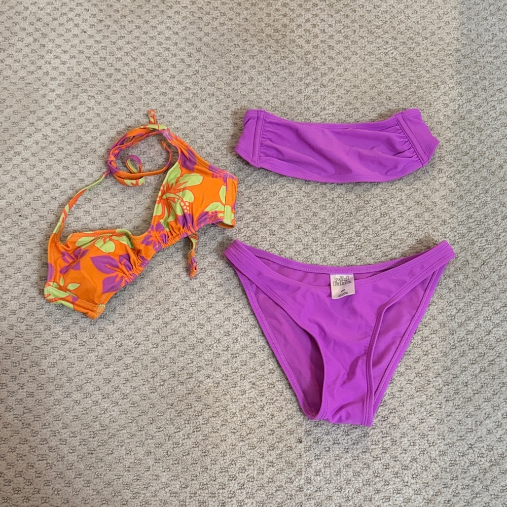 Target Women's Two-Piece Bikini Set - Purple & Orange Floral